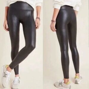 SPANX Faux‎ Leather High Rise Black Leggings Size Small Label Removed